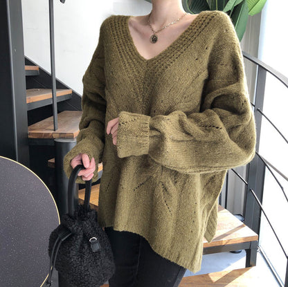 Medium Length Jacquard Hollow Out Sweater