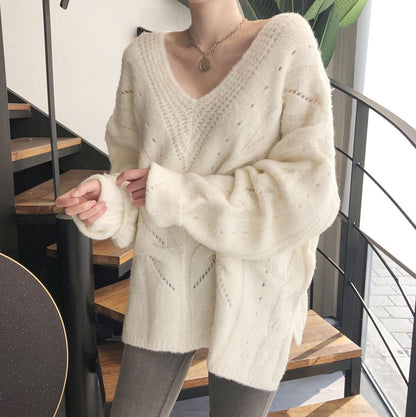 Medium Length Jacquard Hollow Out Sweater