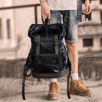 Coffee Leather Backpack