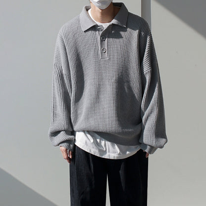 Loose Knitted Polo Shirt