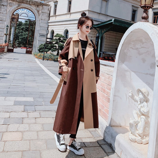 Khaki Long Casual Trench Coat