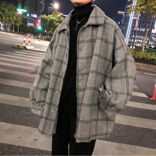 Mid-length Plaid Trench Coat Autumn And Winter